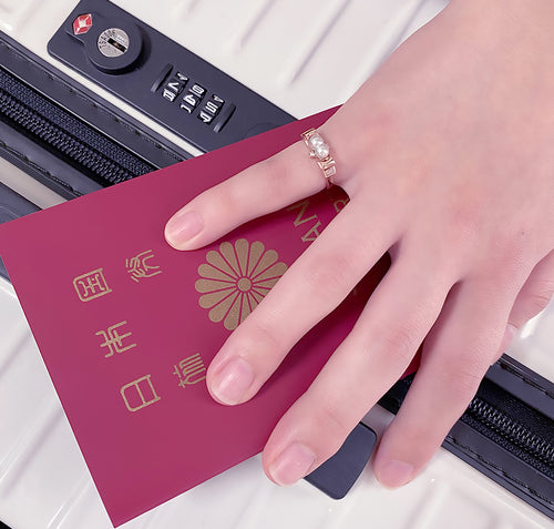 [Enju Series] Twin Pearls "Genius" 18K solid gold Diamond Ring